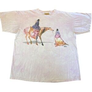 The Mountain Tie Dye T Shirt Mens XL Horse Native American Art Carol Grigg
